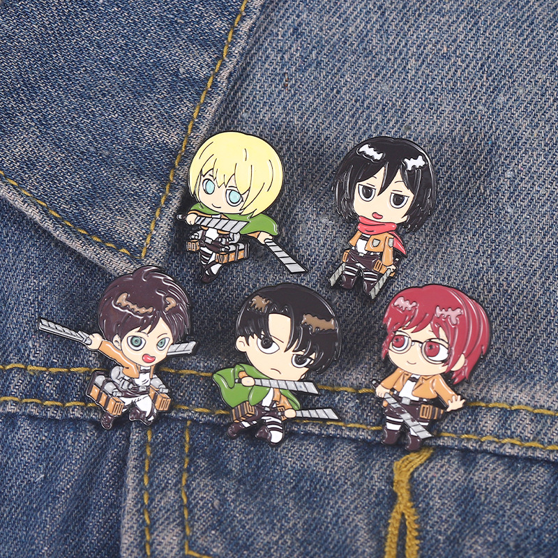 Levi Jewelry & Watches Inc - Eren Chibi Enamel Pins Custom Mikasa