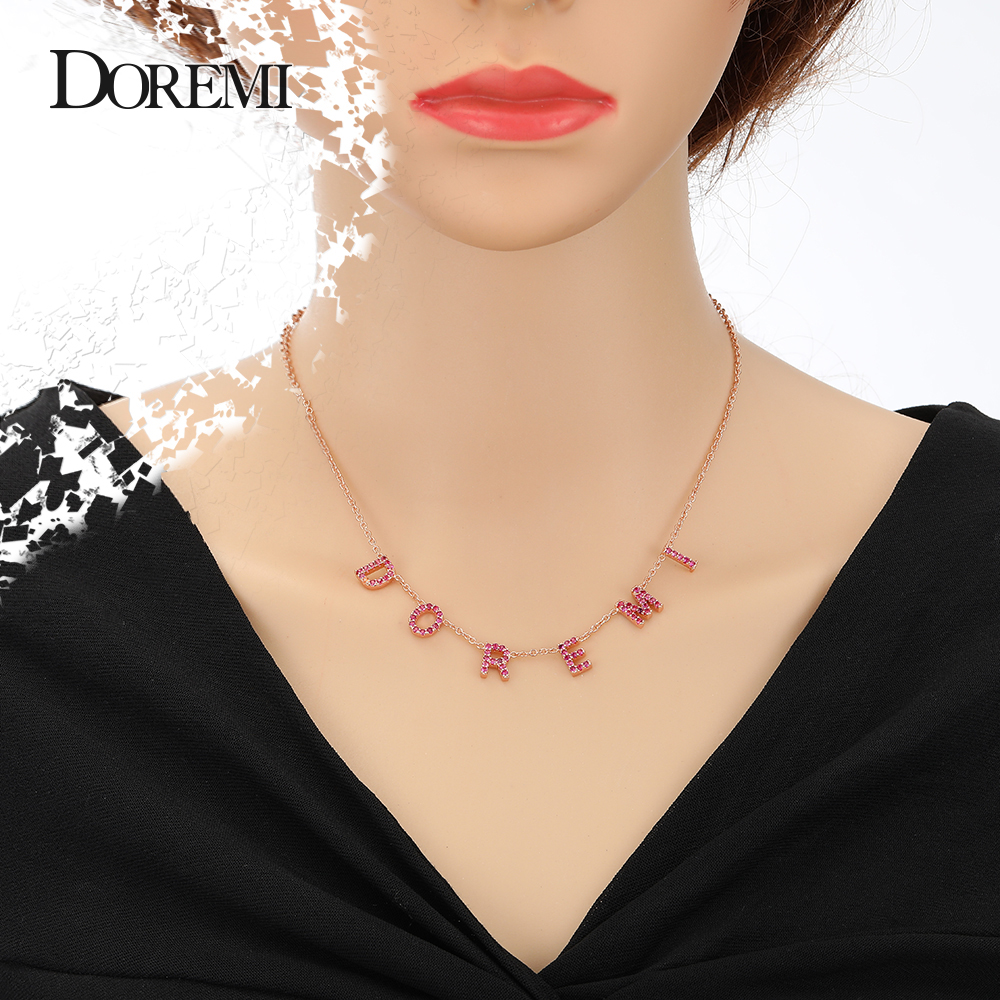 Crystal Choker Necklace - DOREMI 9mm Personalized Custom CZ Stone
