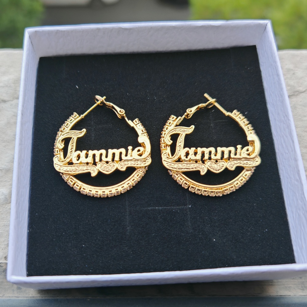 Diamond Stud Earrings - LeeChee Mini White Zircon Custom 3D