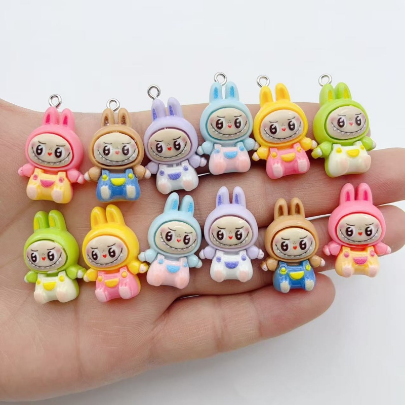 Jewelry & Watches Store - 10Pcs Kawaii Rabbit Strawberry House Resin