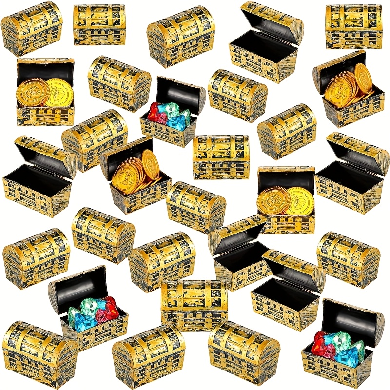 Jewelry & Watches Store - 24/50pcs Halloween Pirate Treasure Chests Plastic