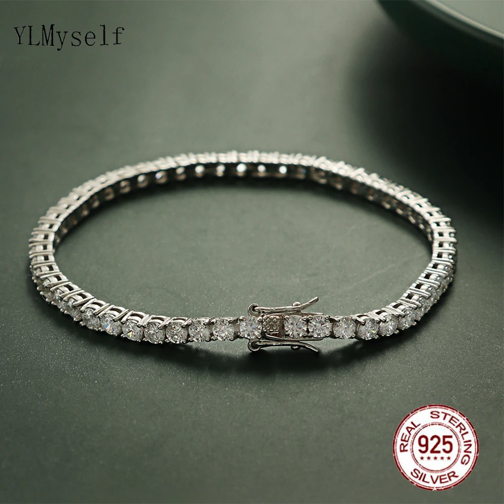 Solid Silver Fine Jewelry Chai - Tennis Bracelet Cubic 리뷰 및 가격