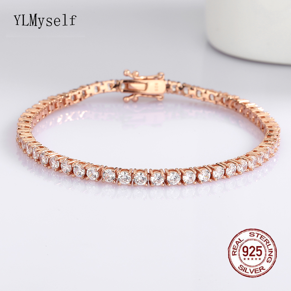 Solid Silver Fine Jewelry Chai - Tennis Bracelet Cubic 리뷰 및 가격