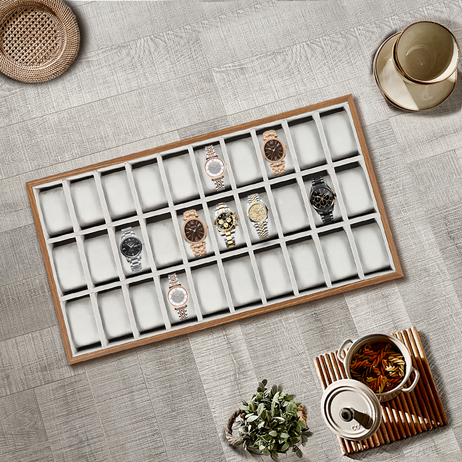30 Compartments Mdf Watch Box  - Used Jewelry Watches 리뷰 및 가격