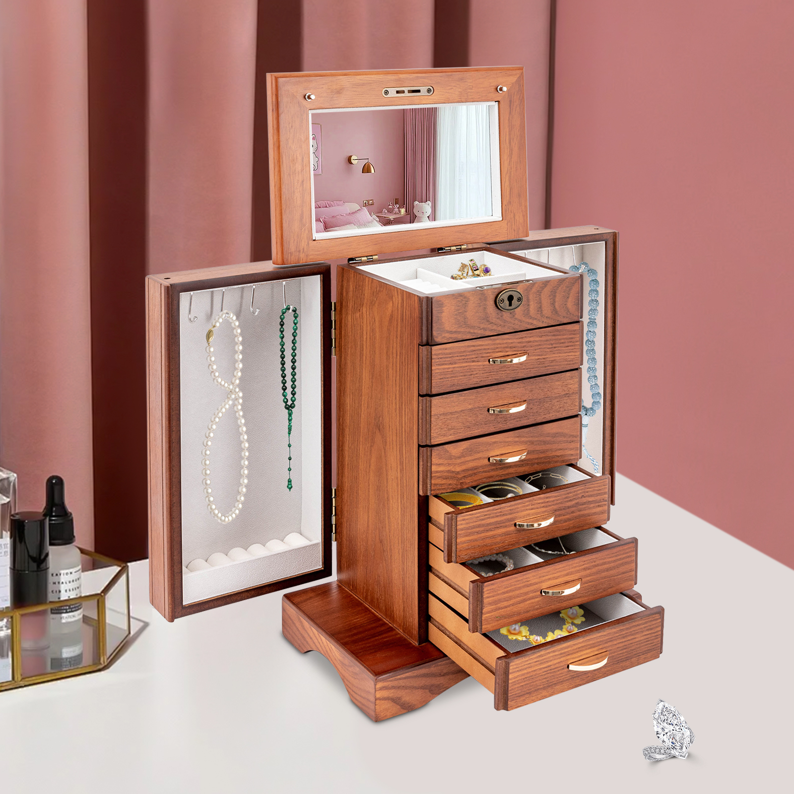 7 Layers Large Jewelry Box wit - Jewelry Store For Watches 리뷰 및 가격