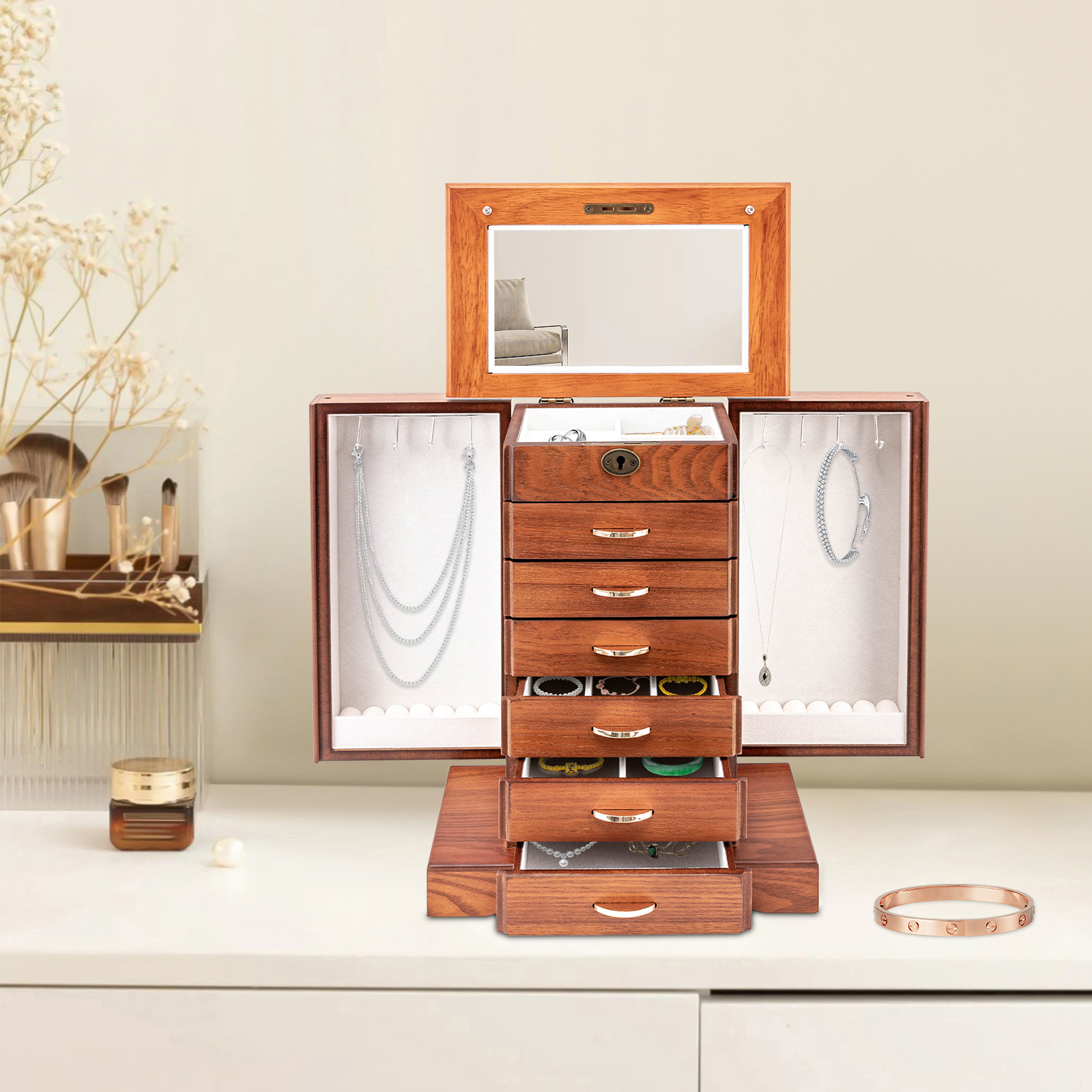 7 Layers Large Jewelry Box wit - Jewelry Store For Watches 리뷰 및 가격