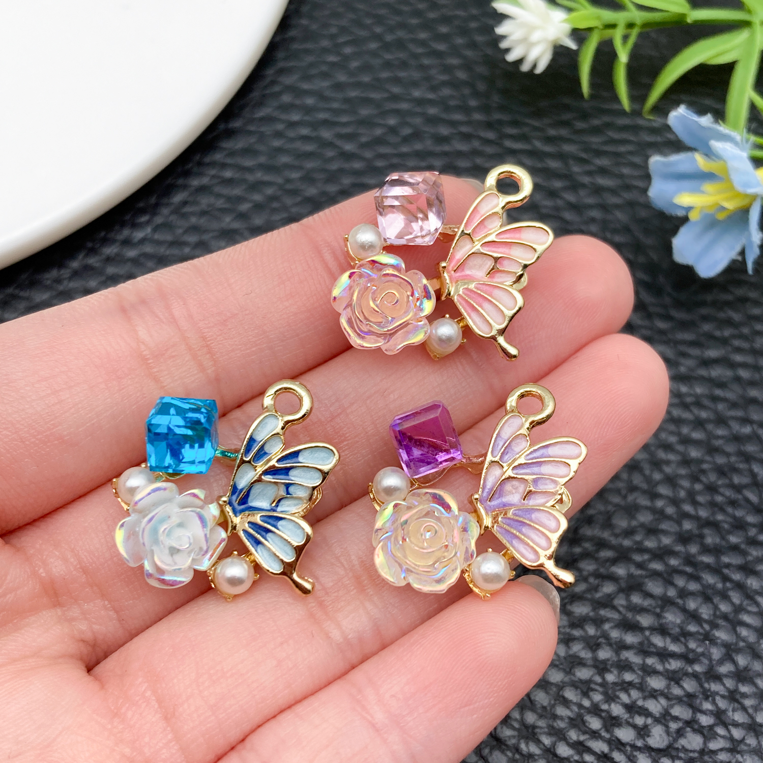 2/6 pcs Small Luxe Style Pearl - Diamond Stud Earrings 리뷰 및 가격