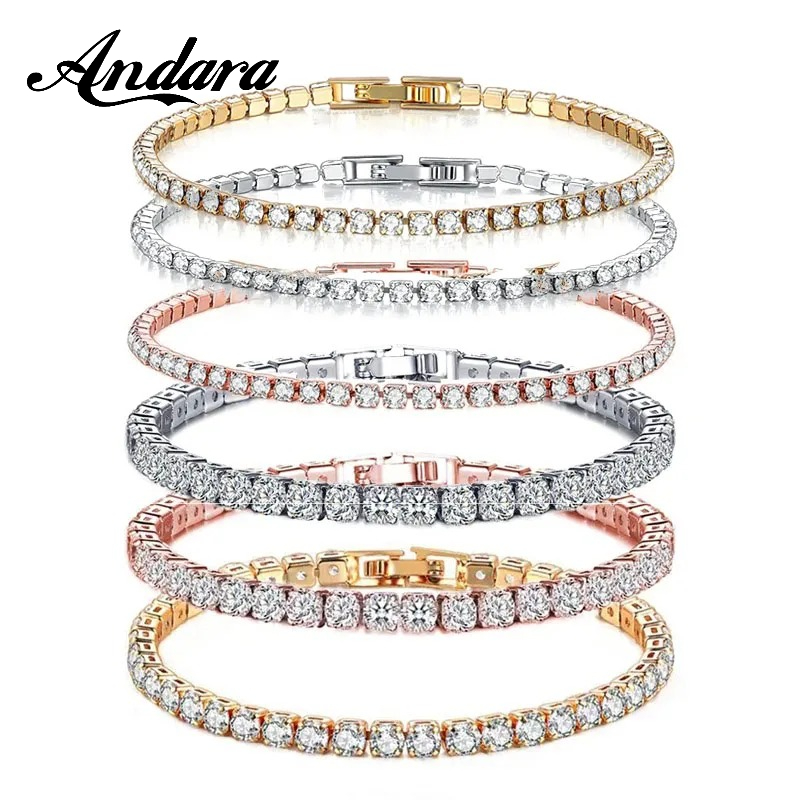 925 Sterling Silver Rose Gold  - Tennis Bracelet Cubic 리뷰 및 가격