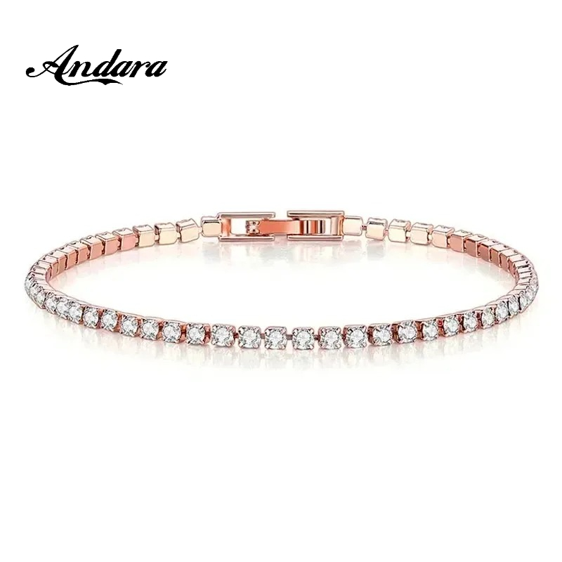 925 Sterling Silver Rose Gold  - Tennis Bracelet Cubic 리뷰 및 가격