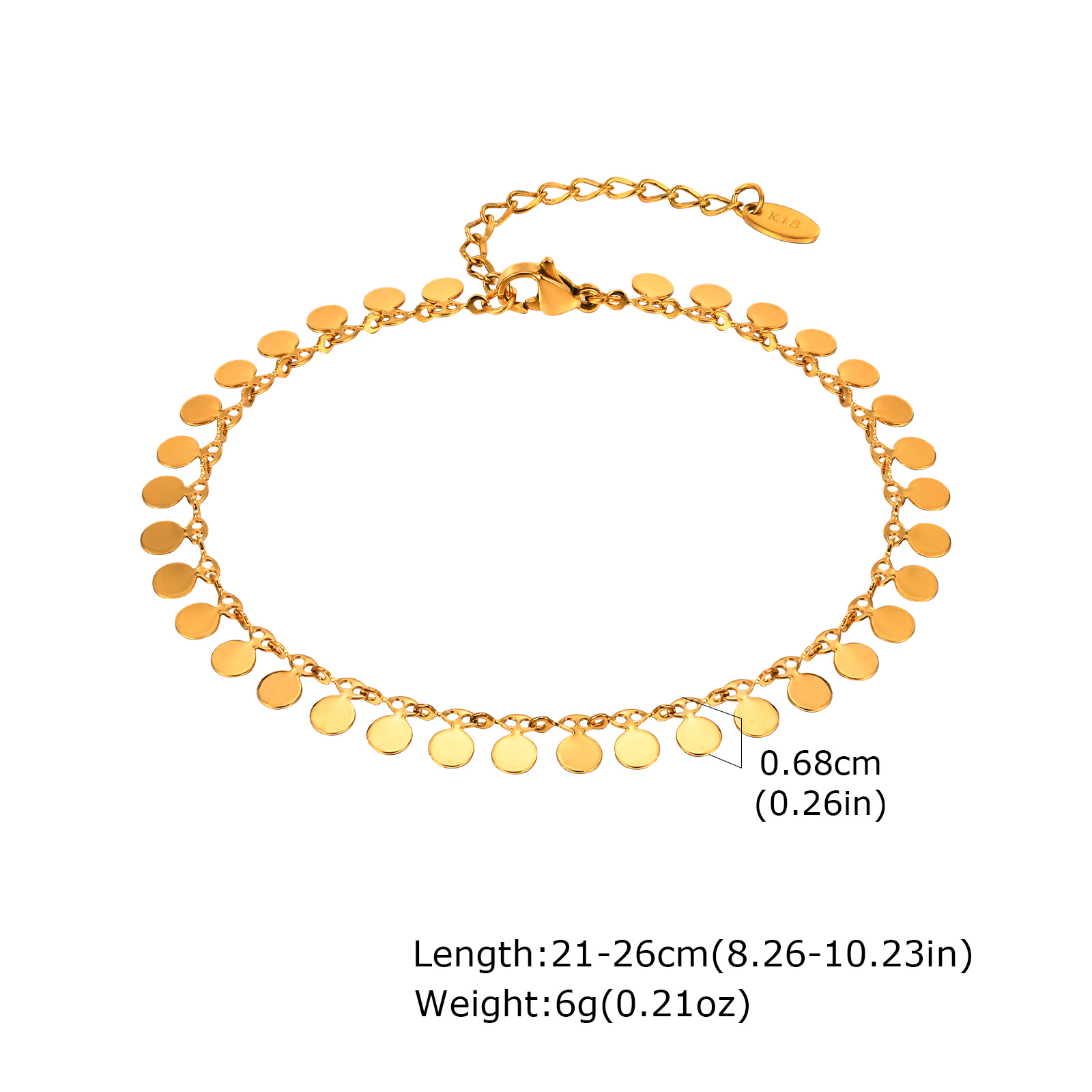 Full-gloss Disc Tassel Anklet  - Jc Jewelry & Watches Photos 리뷰 및 가격