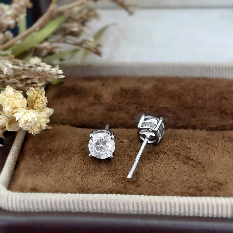 Lab Grown Diamond Round 14K go - Diamond Stud Earrings 리뷰 및 가격