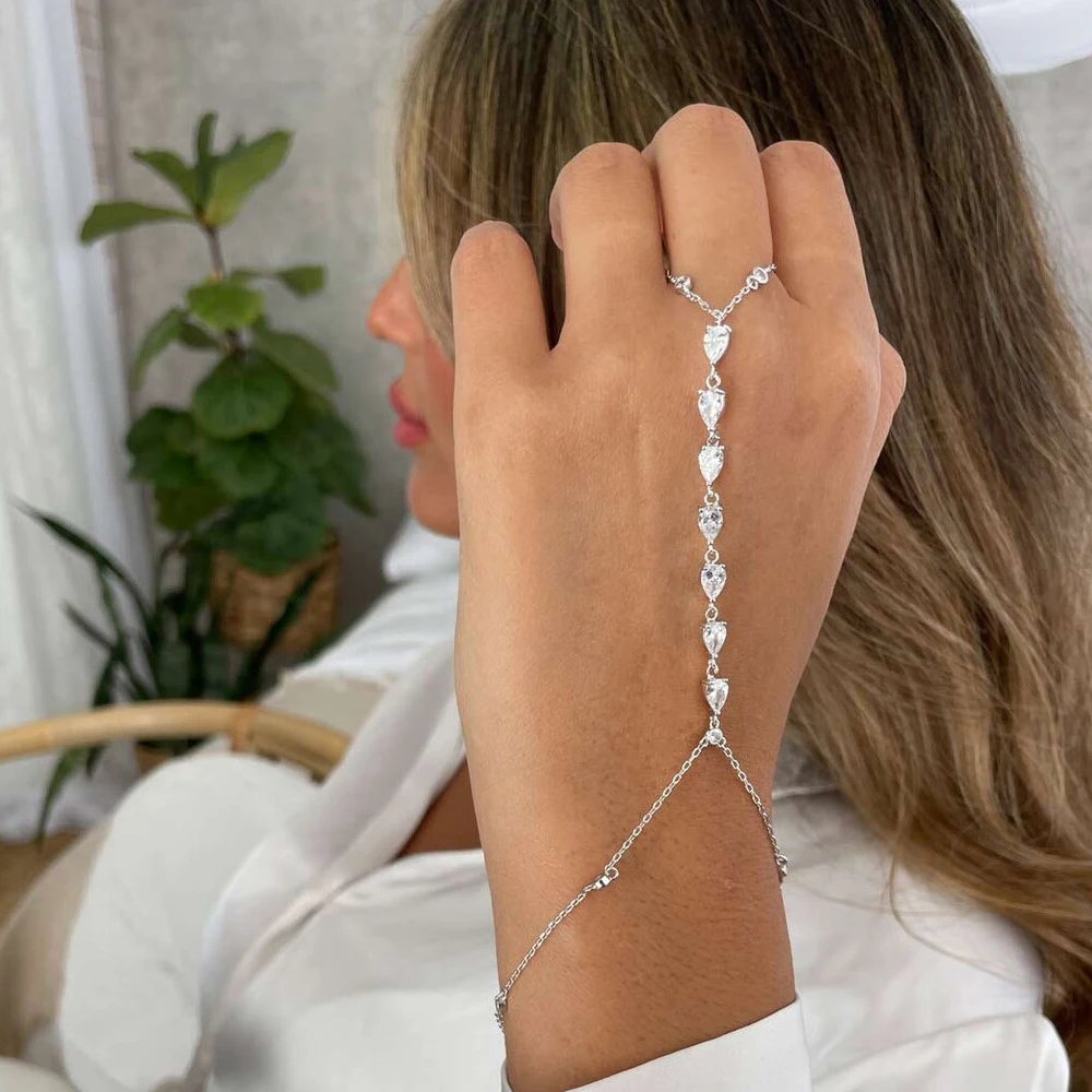 Fashion Zircon Teardrop Finger - Jewelry & Watches Store 리뷰 및 가격