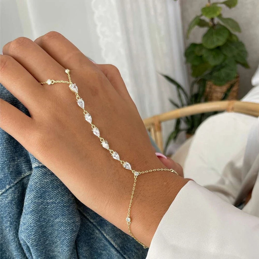Fashion Zircon Teardrop Finger - Jewelry & Watches Store 리뷰 및 가격