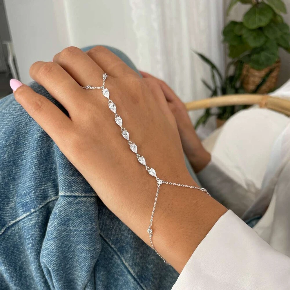 Fashion Zircon Teardrop Finger - Jewelry & Watches Store 리뷰 및 가격