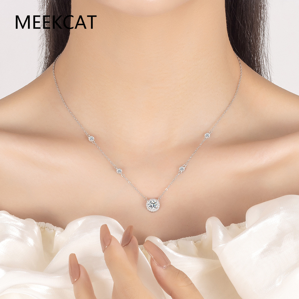 1/2/3CT Moissanite Necklaces f - Crystal Choker Necklace 리뷰 및 가격