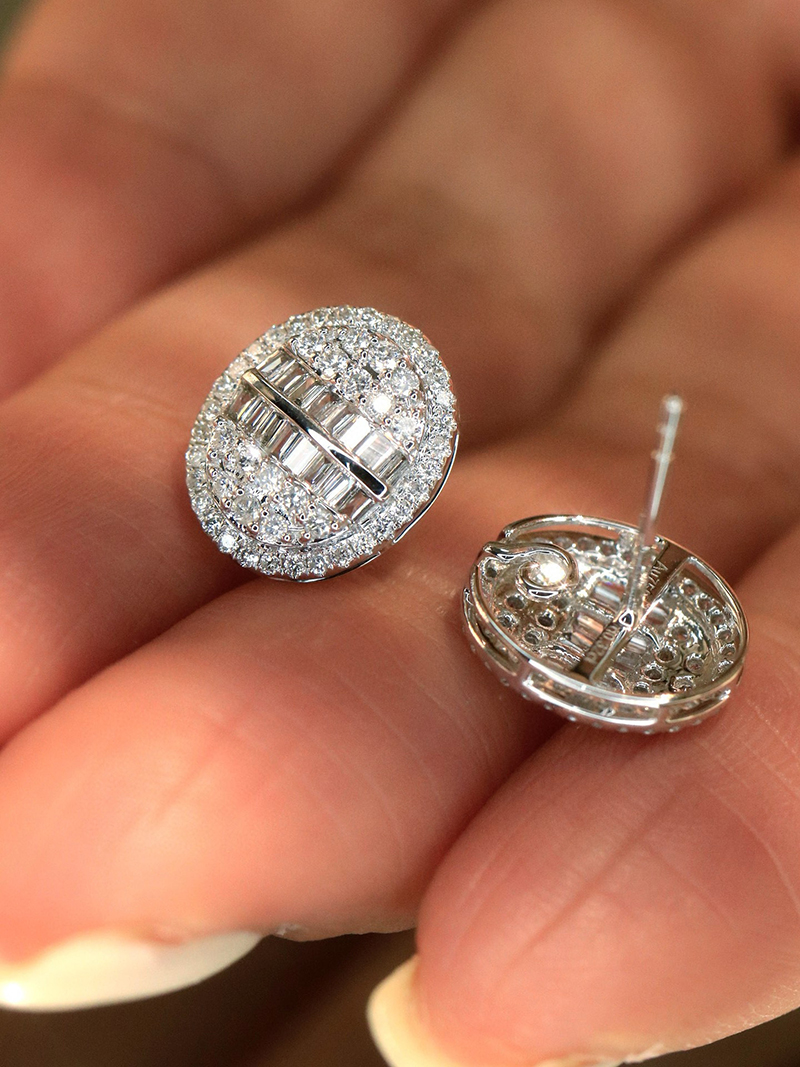 LUOWEND 100% 18K White Gold Ea - Diamond Stud Earrings 리뷰 및 가격