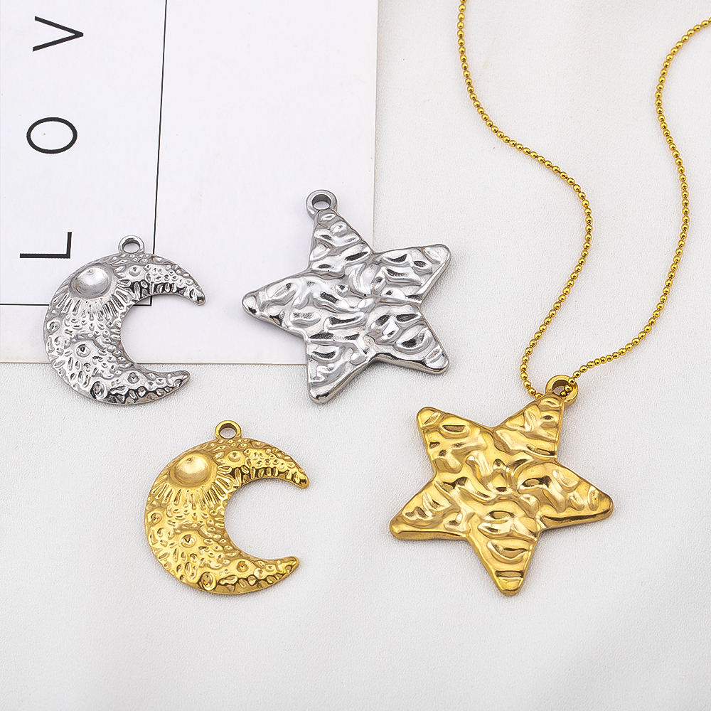 5pcs/lot Stainless Steel Large - Moon Star Earrings 리뷰 및 가격