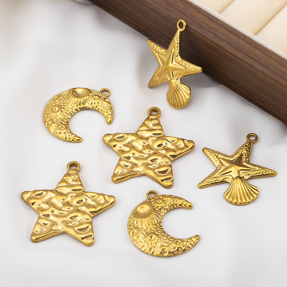 5pcs/lot Stainless Steel Large - Moon Star Earrings 리뷰 및 가격