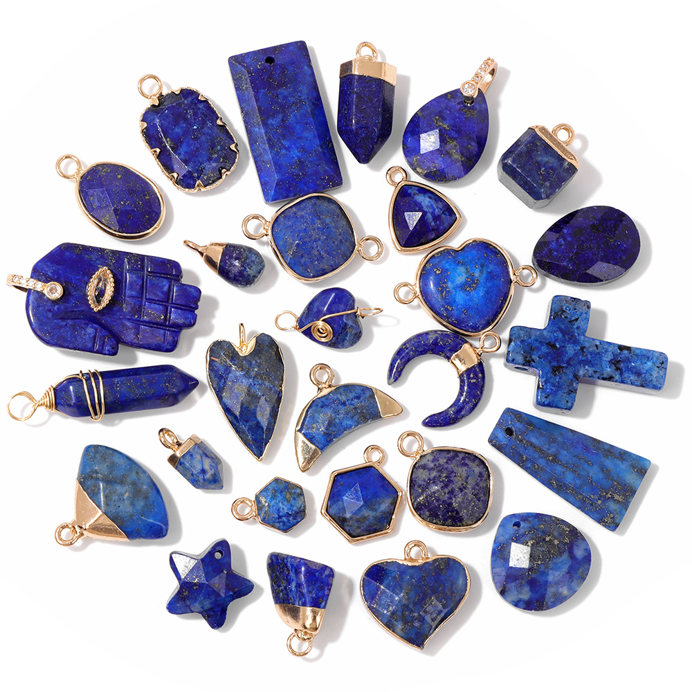 5PCS/lot Lapis Lazuli Stone Pe - Moon Star Earrings 리뷰 및 가격