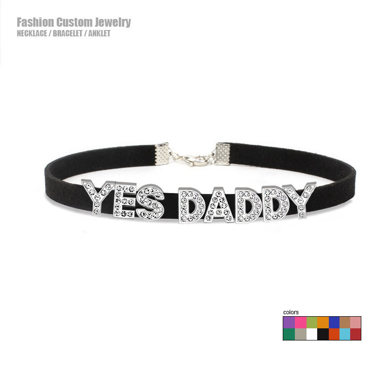Sexy Rhinestone Letters YES DA - Crystal Choker Necklace 리뷰 및 가격