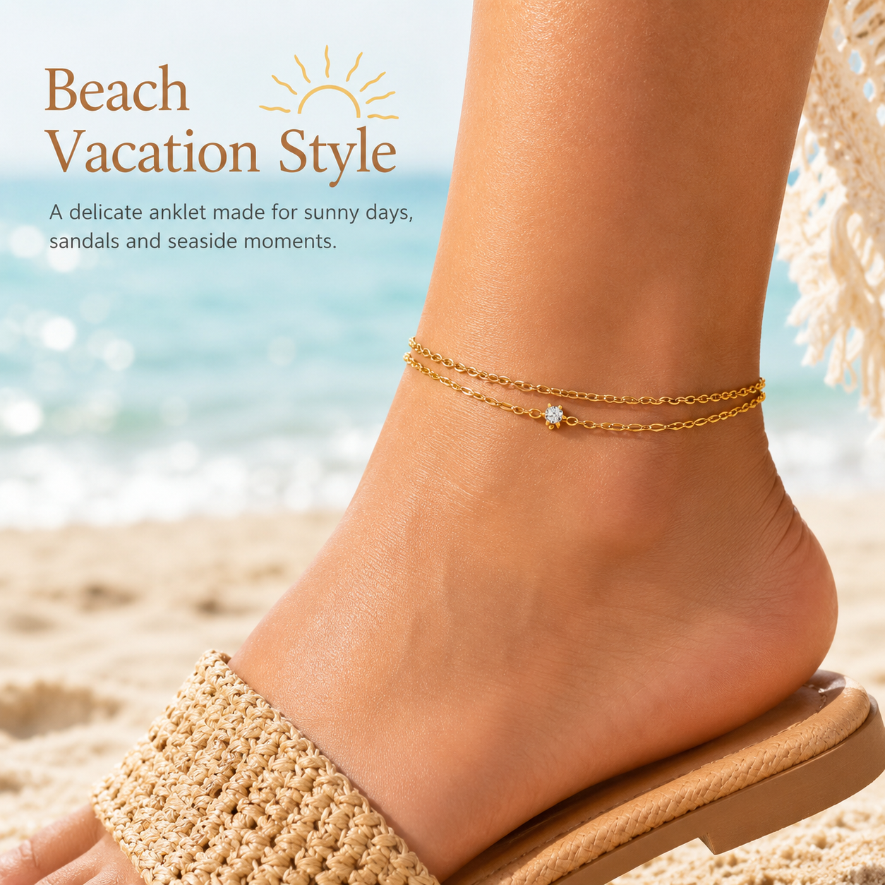 Waterproof Layered Anklet Brac - Jc Jewelry & Watches Photos 리뷰 및 가격