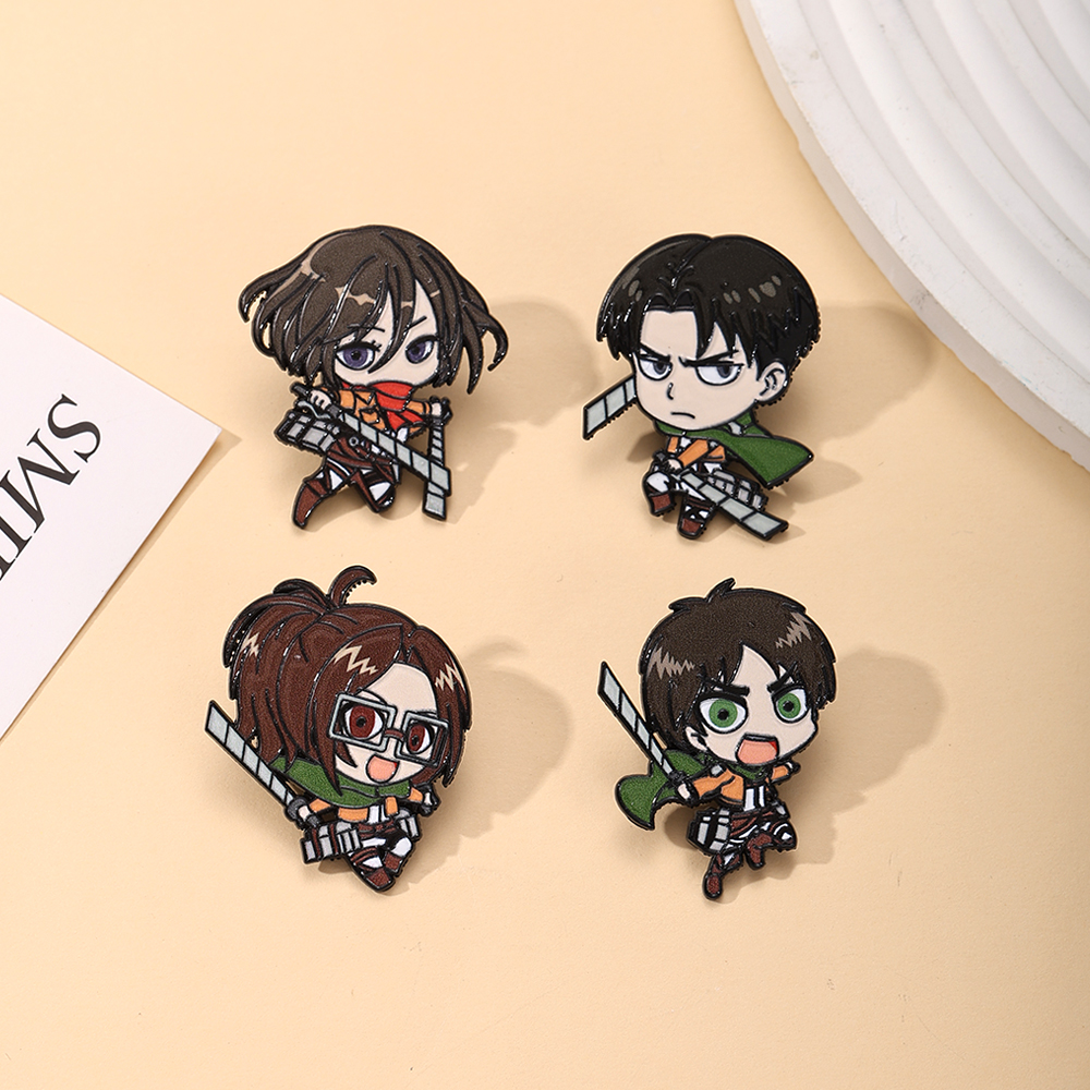 4pcs Survey Corps Enamel Pin S - Levi Jewelry & Watches Inc 리뷰 및 가격