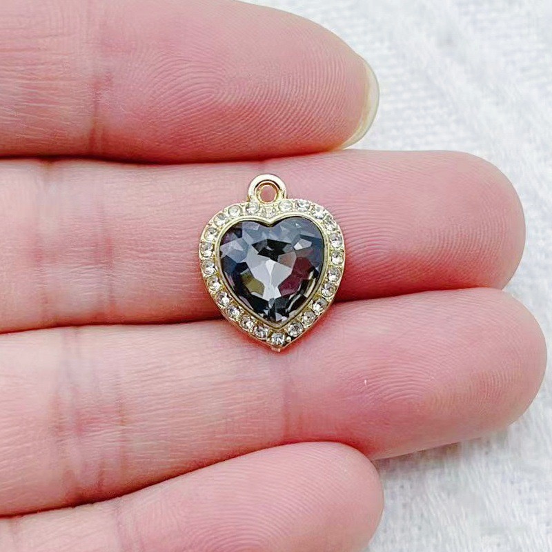 10pcs heart-shaped inlaid colo - Jewelry & Watches Store 리뷰 및 가격