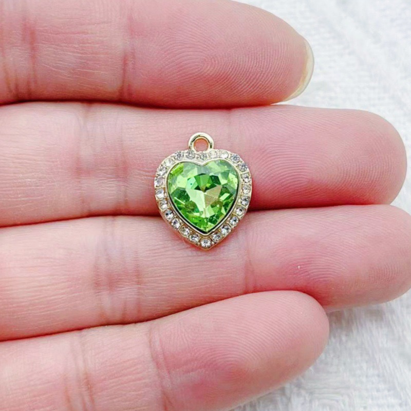 10pcs heart-shaped inlaid colo - Jewelry & Watches Store 리뷰 및 가격