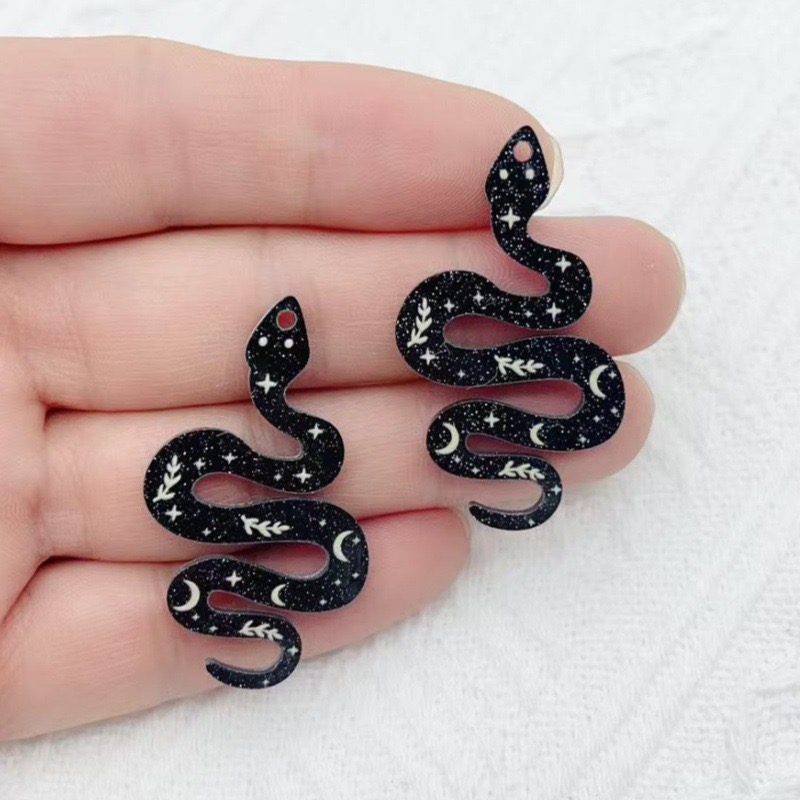 10pcs Acrylic Moon Pattern Bla - Jewelry & Watches Store 리뷰 및 가격