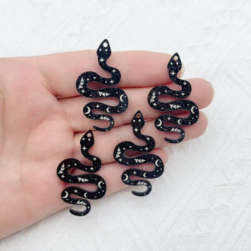 10pcs Acrylic Moon Pattern Bla - Jewelry & Watches Store 리뷰 및 가격