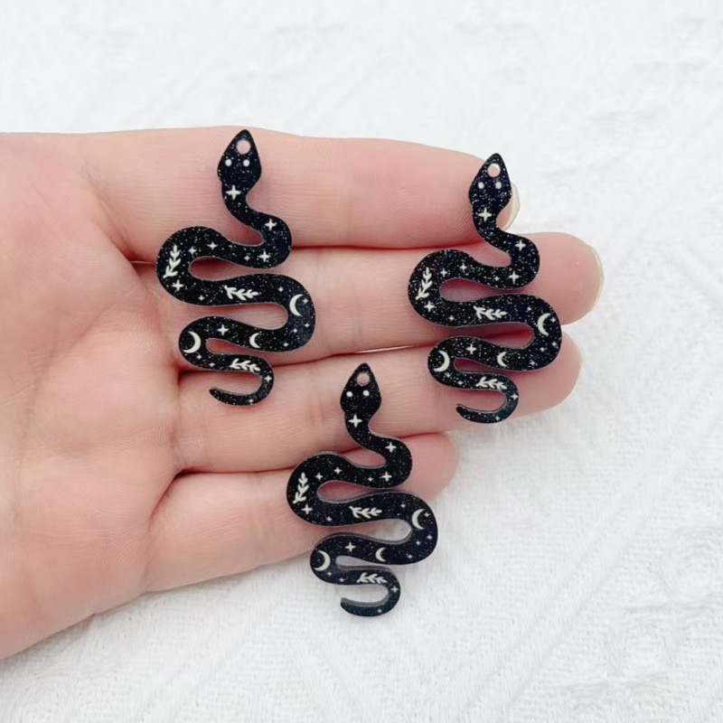 10pcs Acrylic Moon Pattern Bla - Jewelry & Watches Store 리뷰 및 가격