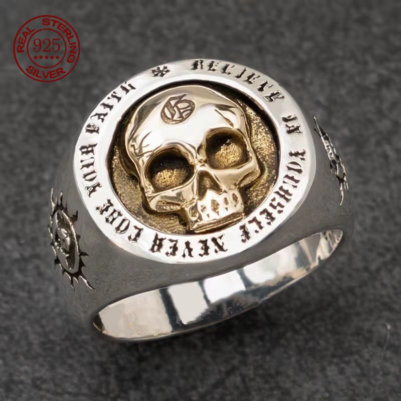 S925 Sterling Silver Fashion M - Gothic Skull Ring 리뷰 및 가격