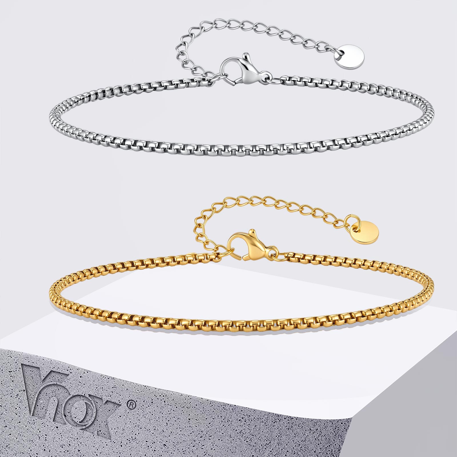 Vnox Stainless Steel Box Chain - Jc Jewelry & Watches Photos 리뷰 및 가격
