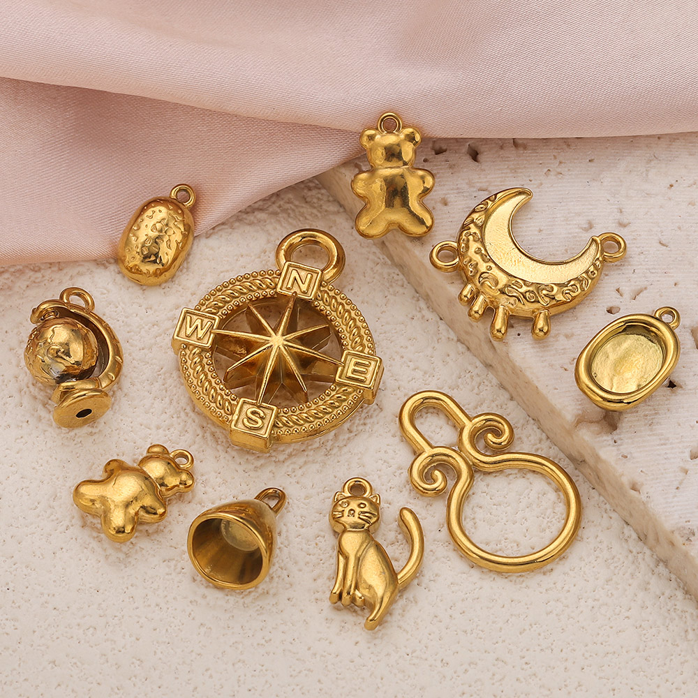 5pcs Stainless Steel Kitten Gl - Moon Star Earrings 리뷰 및 가격