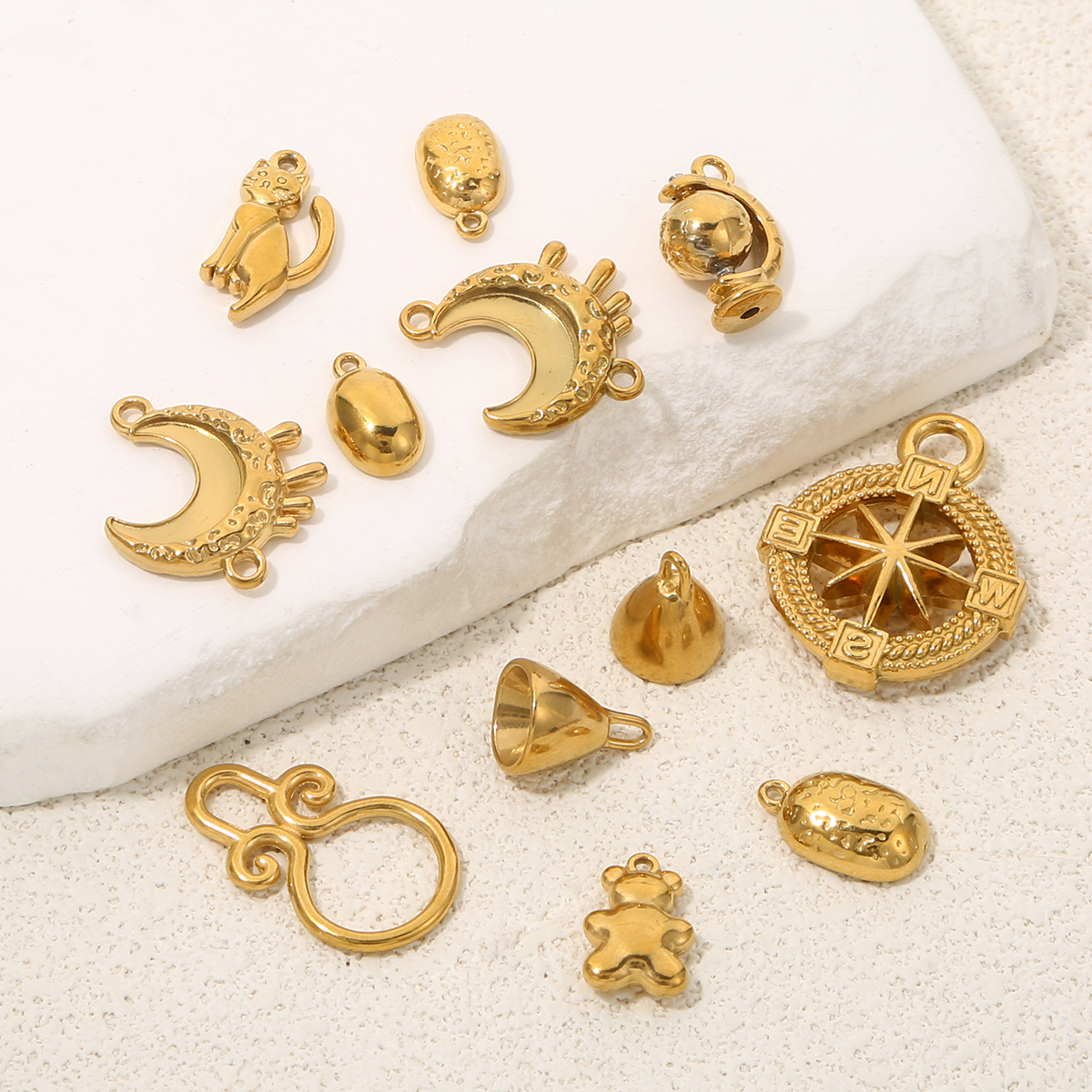 5pcs Stainless Steel Kitten Gl - Moon Star Earrings 리뷰 및 가격