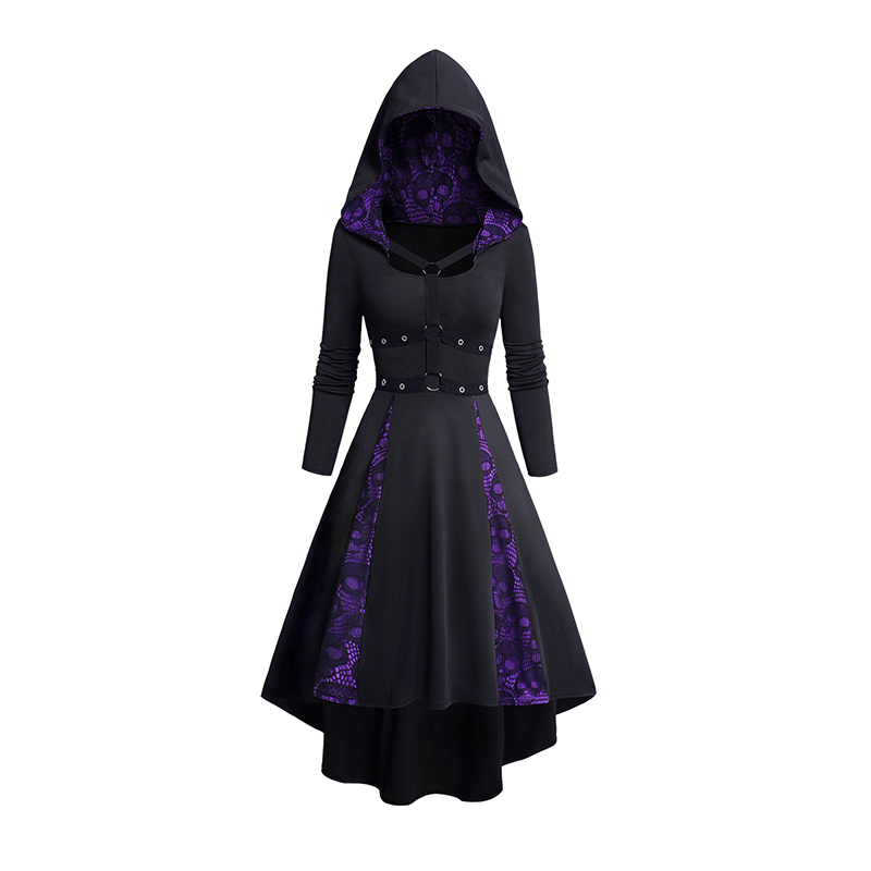 Women's Hoodie Dresses Hallowe - Gothic Skull Ring 리뷰 및 가격