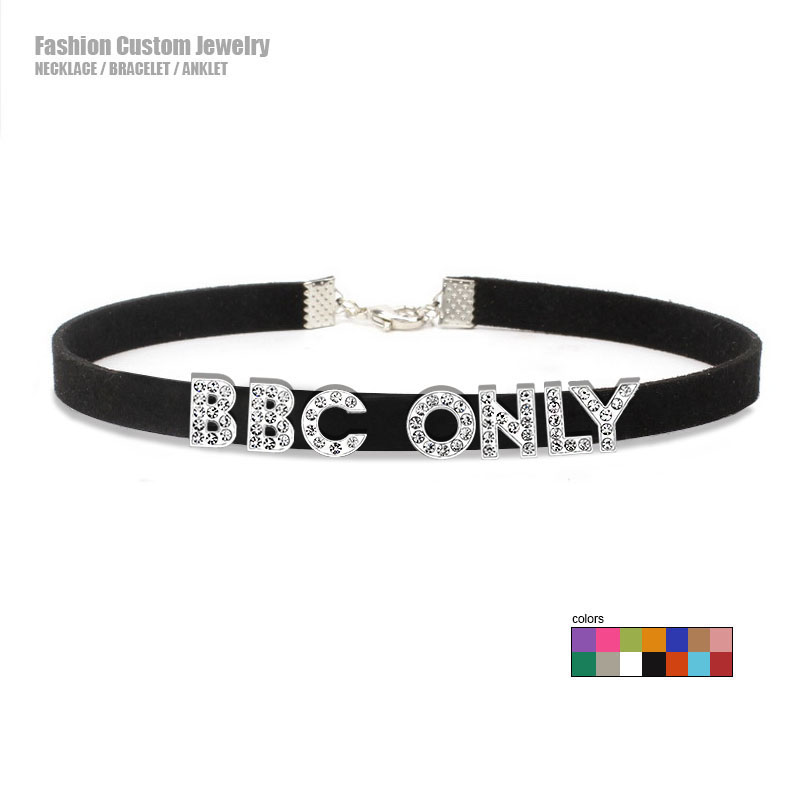 Rhinestone Letter BBC ONLY Nec - Crystal Choker Necklace 리뷰 및 가격