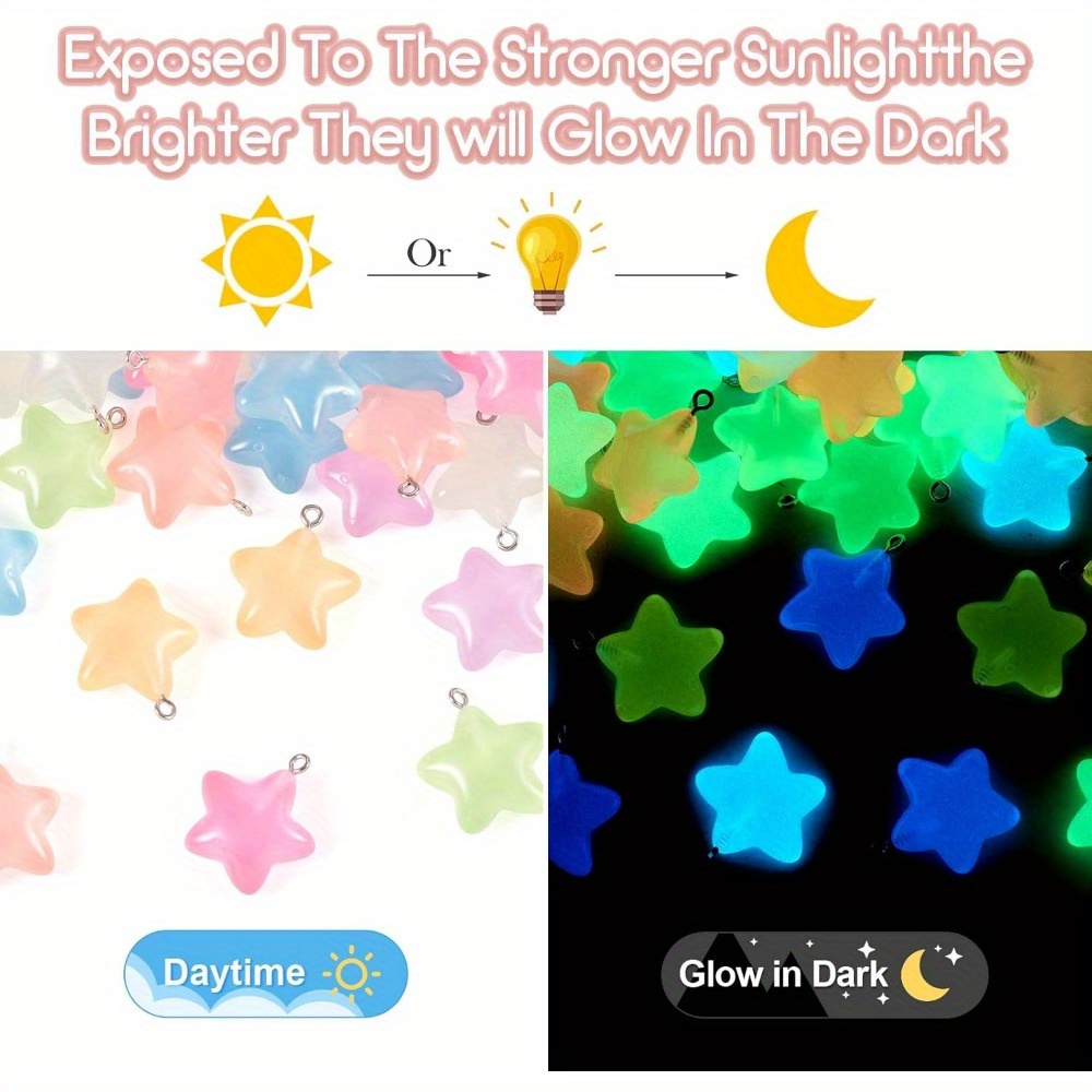 6/24/40pcs Mixed Color Luminou - Moon Star Earrings 리뷰 및 가격