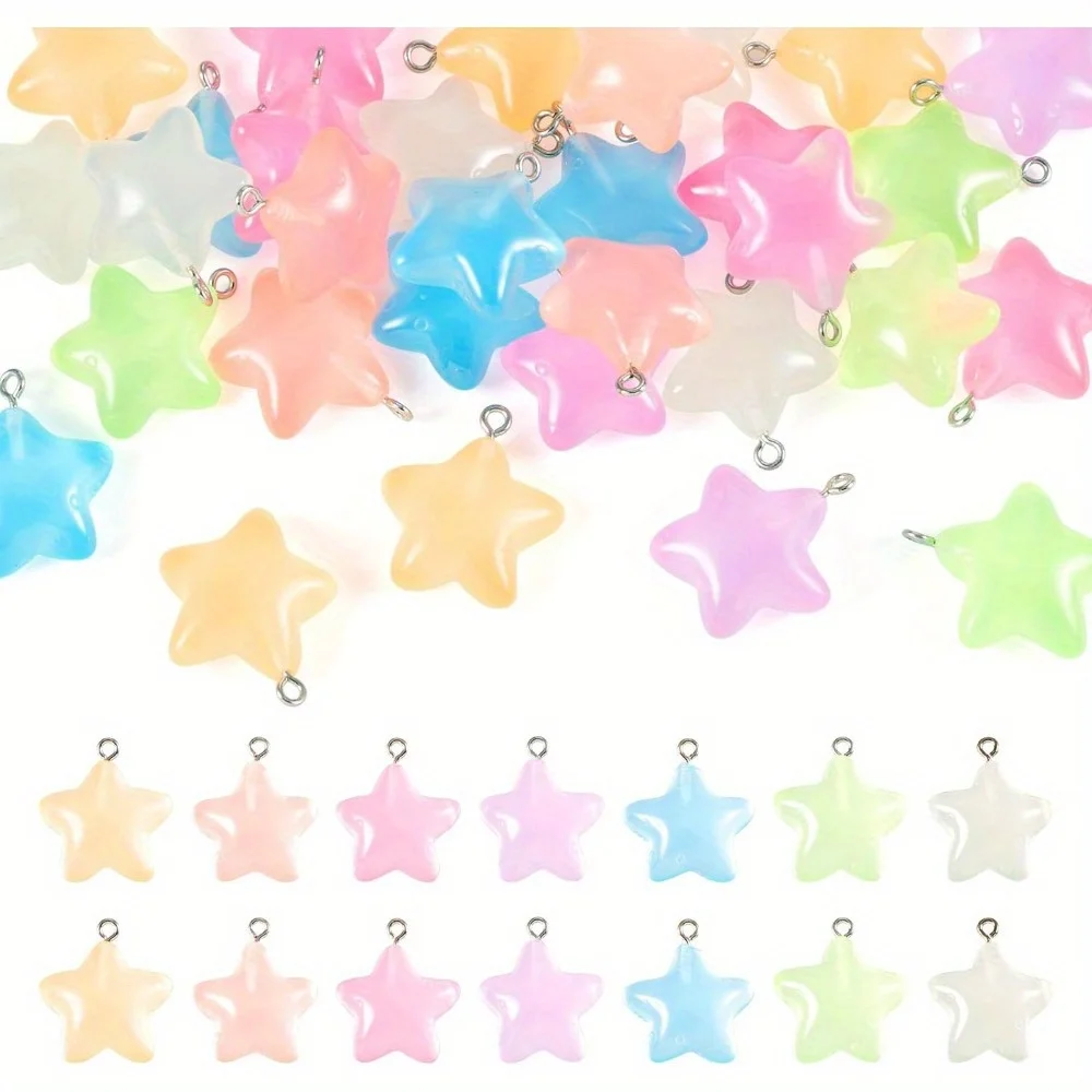 6/24/40pcs Mixed Color Luminou - Moon Star Earrings 리뷰 및 가격