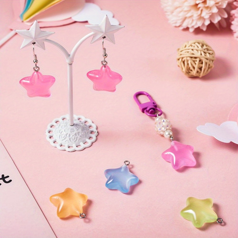 6/24/40pcs Mixed Color Luminou - Moon Star Earrings 리뷰 및 가격