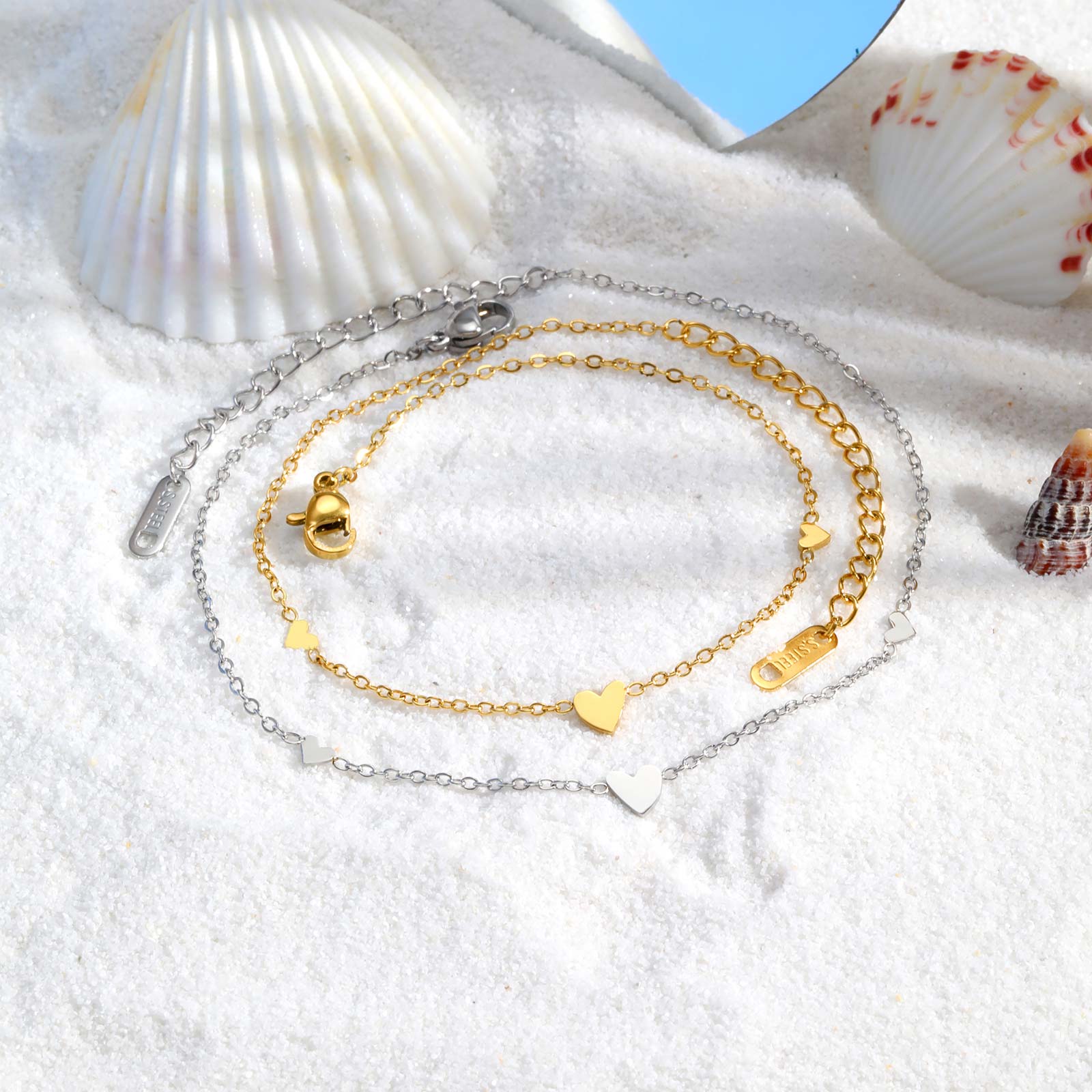 Stainless Steel Heart Anklets  - Jc Jewelry & Watches Photos 리뷰 및 가격