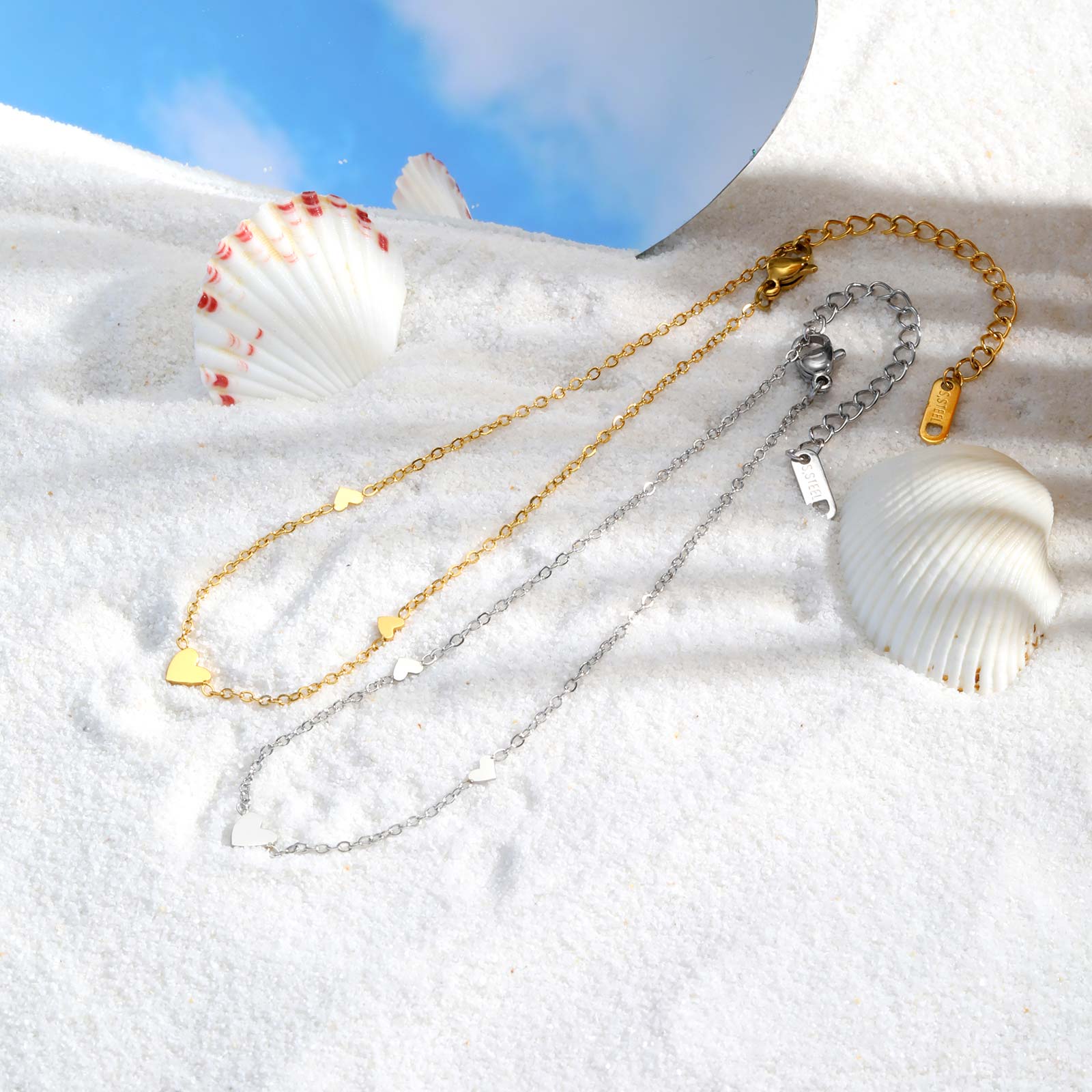Stainless Steel Heart Anklets  - Jc Jewelry & Watches Photos 리뷰 및 가격