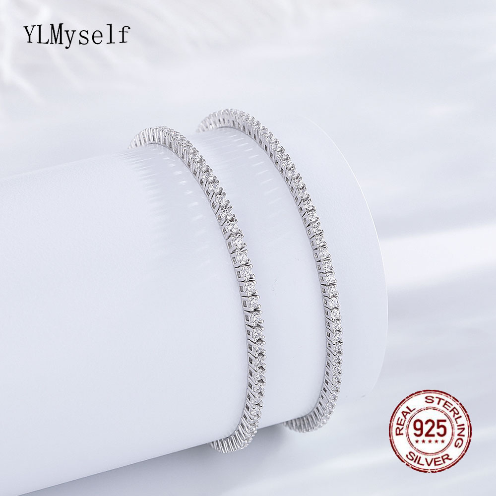 Real Silver 1.75mm/1.5mm White - Tennis Bracelet Cubic 리뷰 및 가격