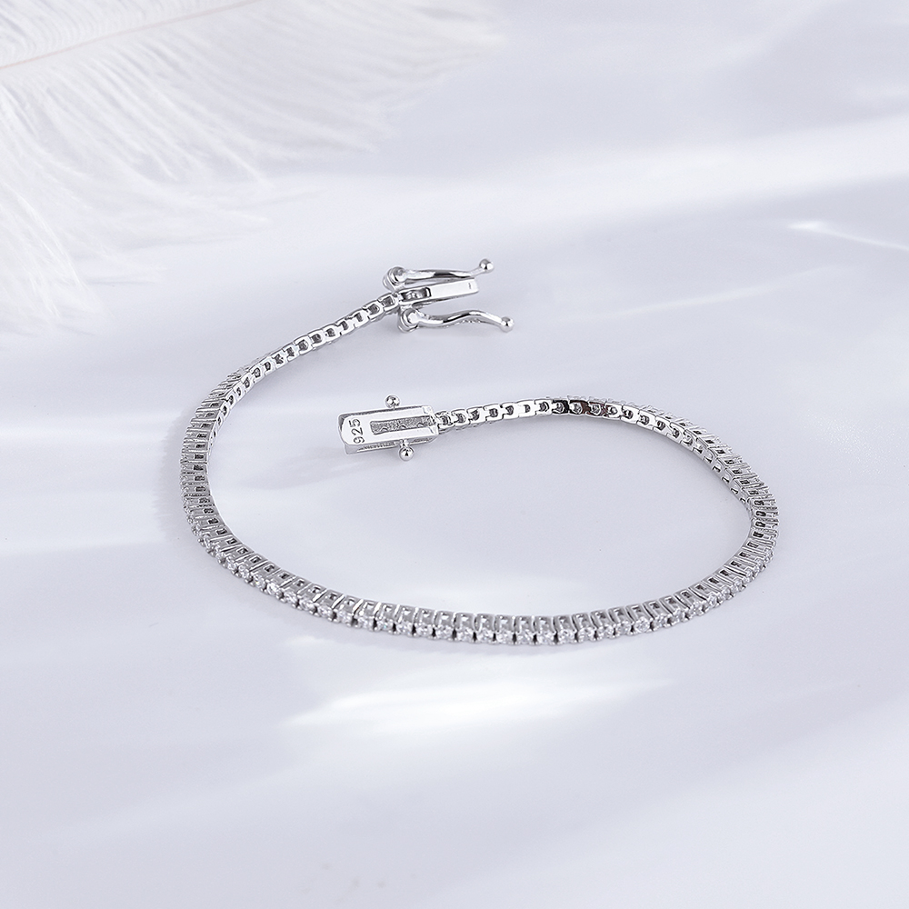 Real Silver 1.75mm/1.5mm White - Tennis Bracelet Cubic 리뷰 및 가격