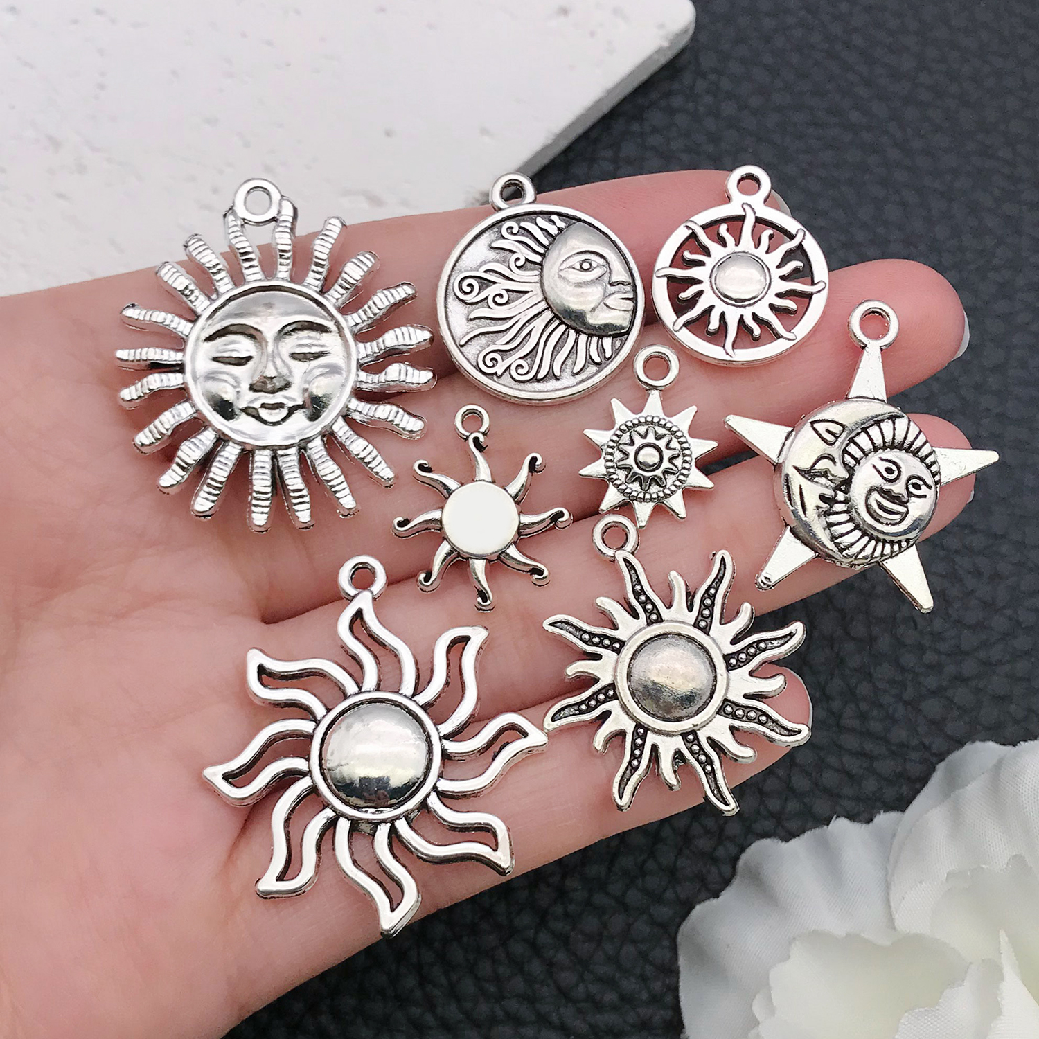 16/20pcs Antique Silver Celest - Moon Star Earrings 리뷰 및 가격