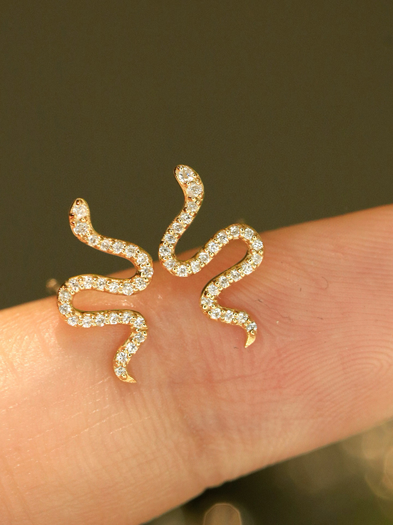 LUOWEND 100% 18K White/Yellow  - Diamond Stud Earrings 리뷰 및 가격