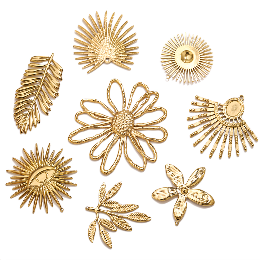5pcs Stainless Steel Flower Ch - Moon Star Earrings 리뷰 및 가격