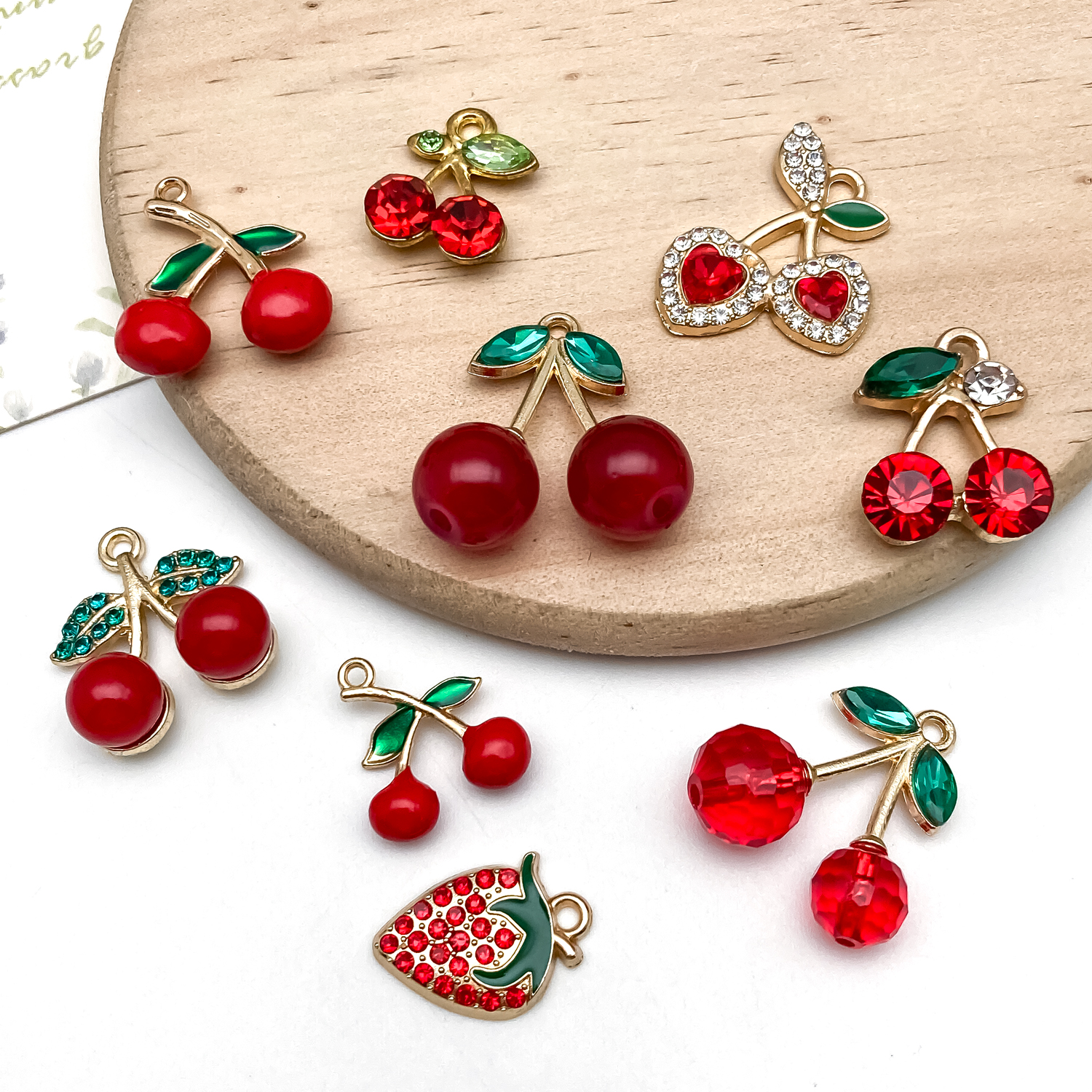 10/20//30pcs Sweet Cherry & St - Diamond Stud Earrings 리뷰 및 가격