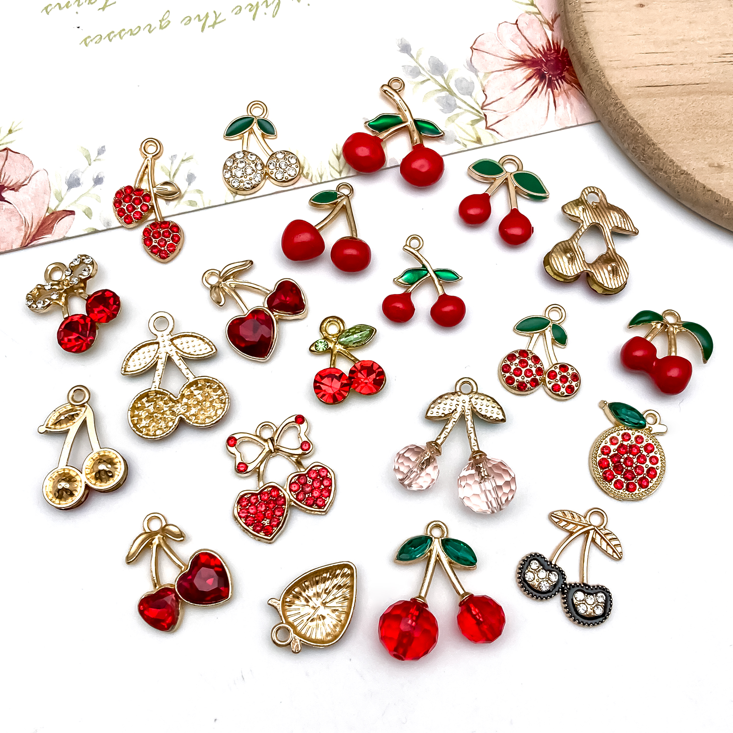 10/20//30pcs Sweet Cherry & St - Diamond Stud Earrings 리뷰 및 가격