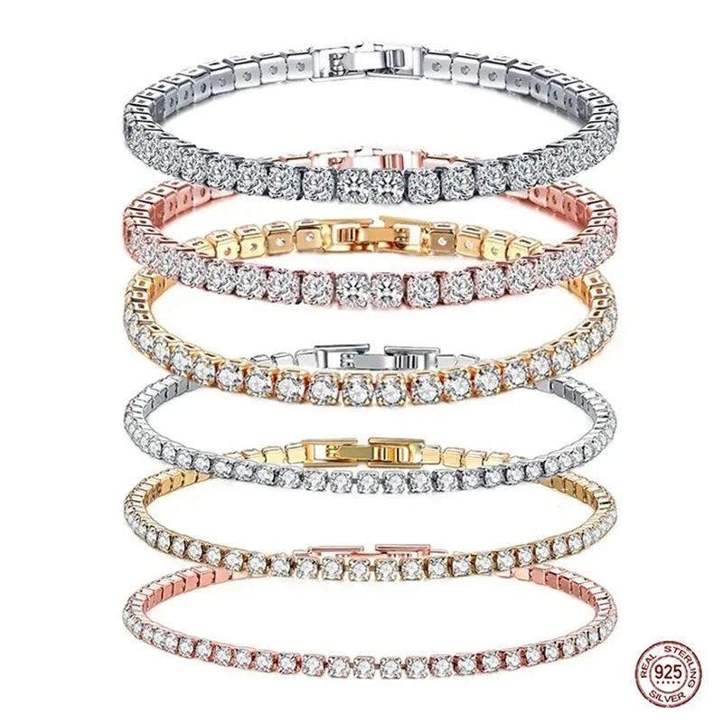 Hip hop 925 sterling silver cu - Tennis Bracelet Cubic 리뷰 및 가격